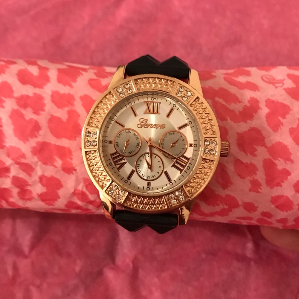 Black w/gold watch